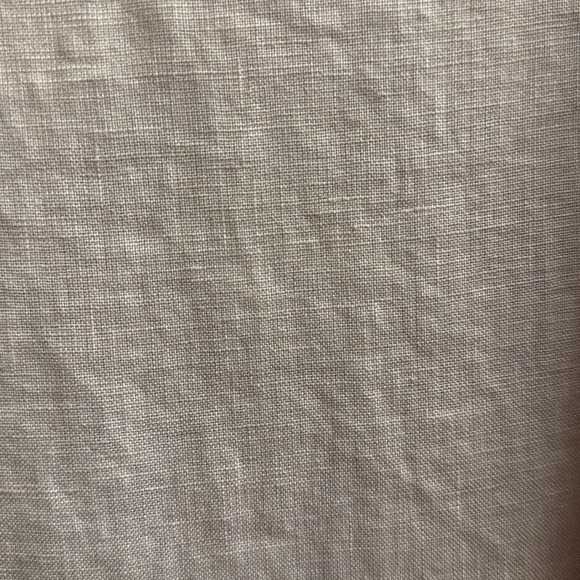 Natural Linen Strappy V-Neck Maxi Dress Ruffle Hem Italy Terzo Millennio Large - Picture 7 of 12